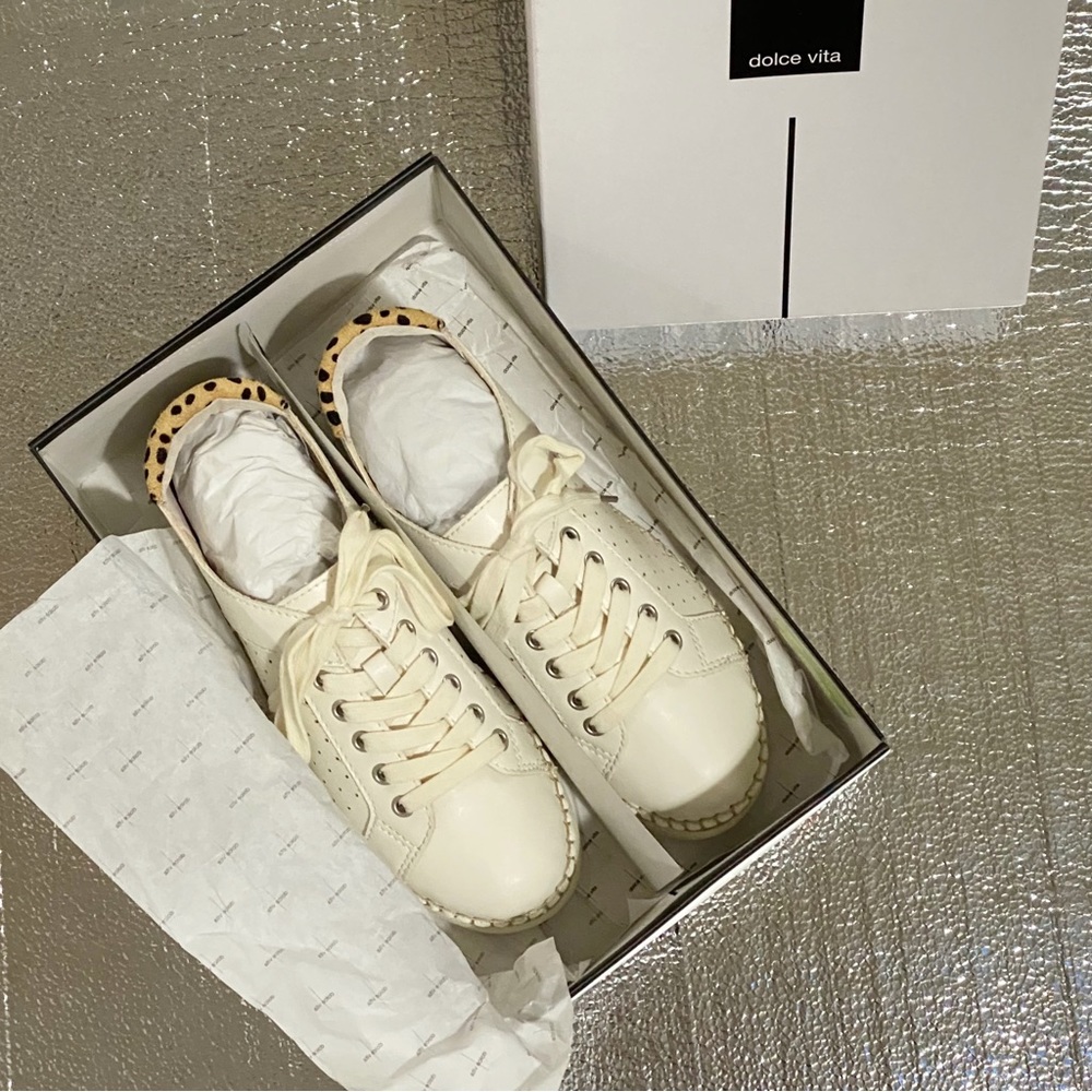 Dolce Vita | Mala Espadrille Sneakers New In Box Perforated Leather Calf Hair